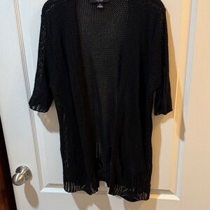 Perceptions Elegant Black Knit Cardigan